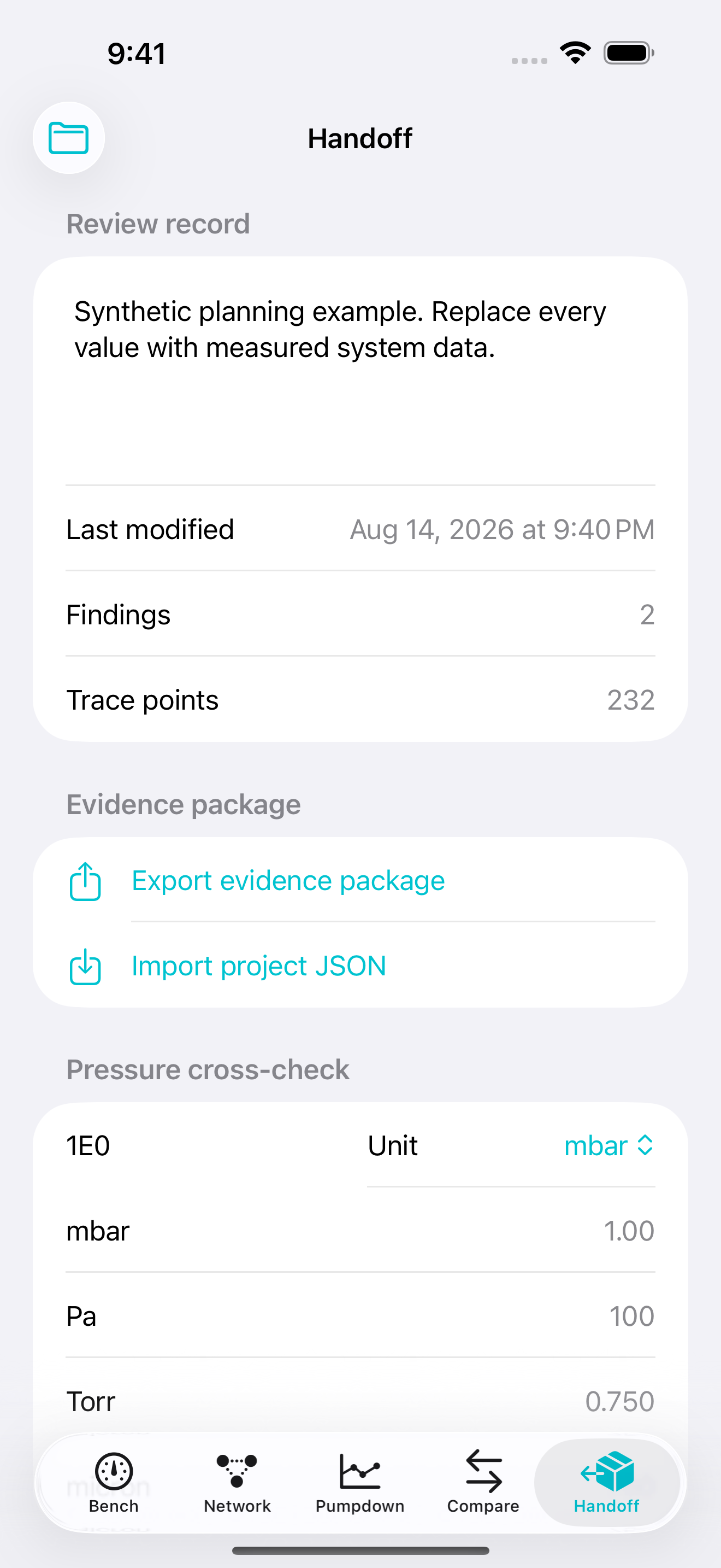 Knudsenpath evidence handoff on iPhone